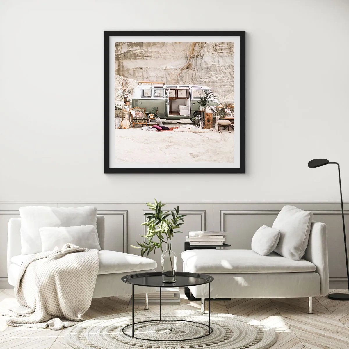 Poster in cornice nera - è tempo di viaggiare - 50x50 cm