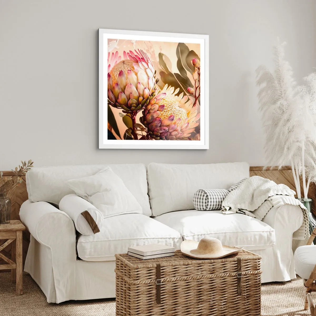 Poster in cornice bianca - Tenero abbraccio - 60x60 cm