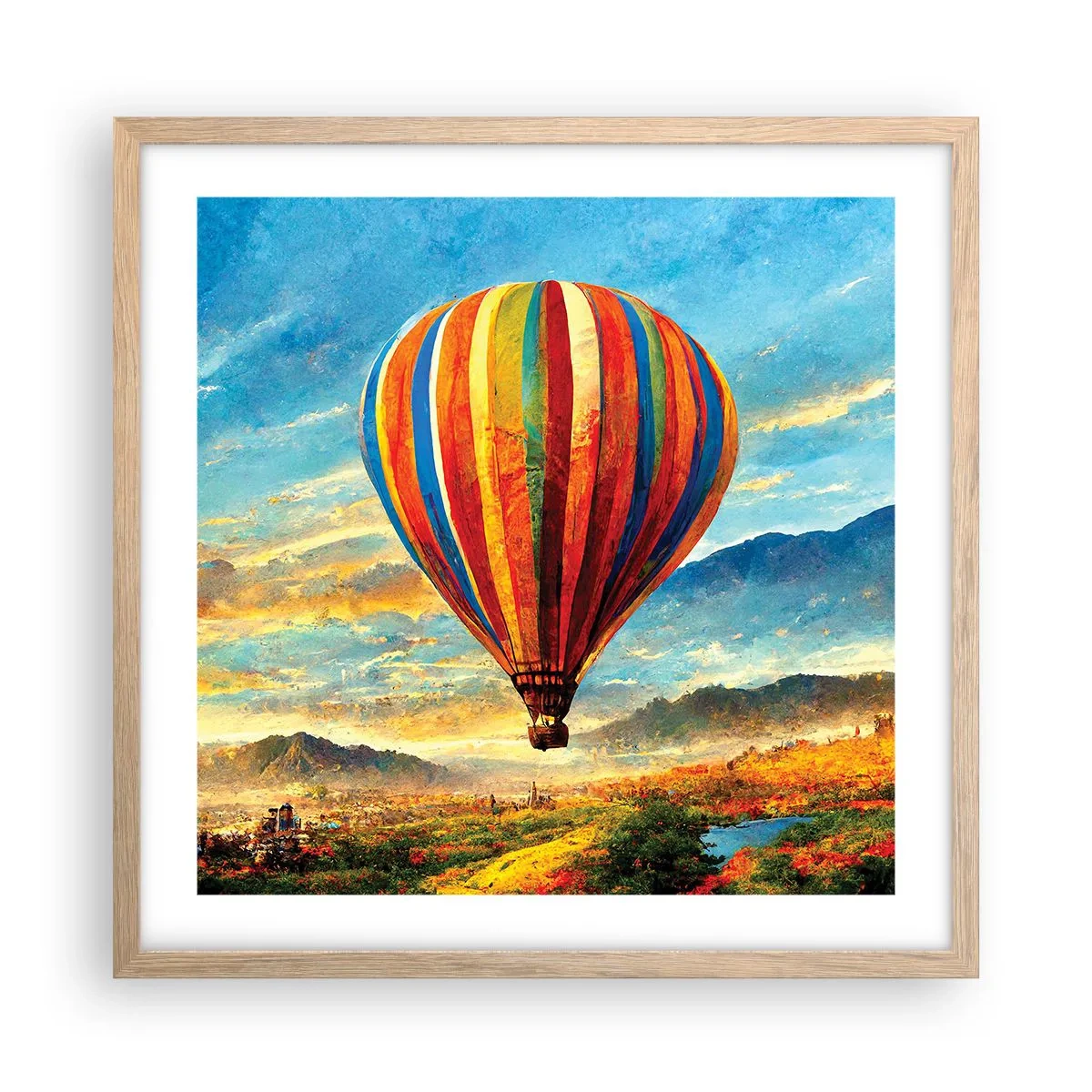 Poster in cornice rovere chiaro - Nel silenzio si vede meglio - 50x50 cm