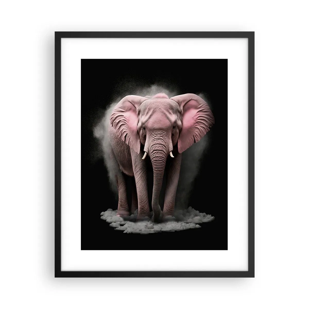 Poster in cornice nera - Non pensare all'elefante rosa! - 40x50 cm