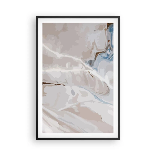 Poster in cornice nera - Meandri blu sotto il bianco - 61x91 cm