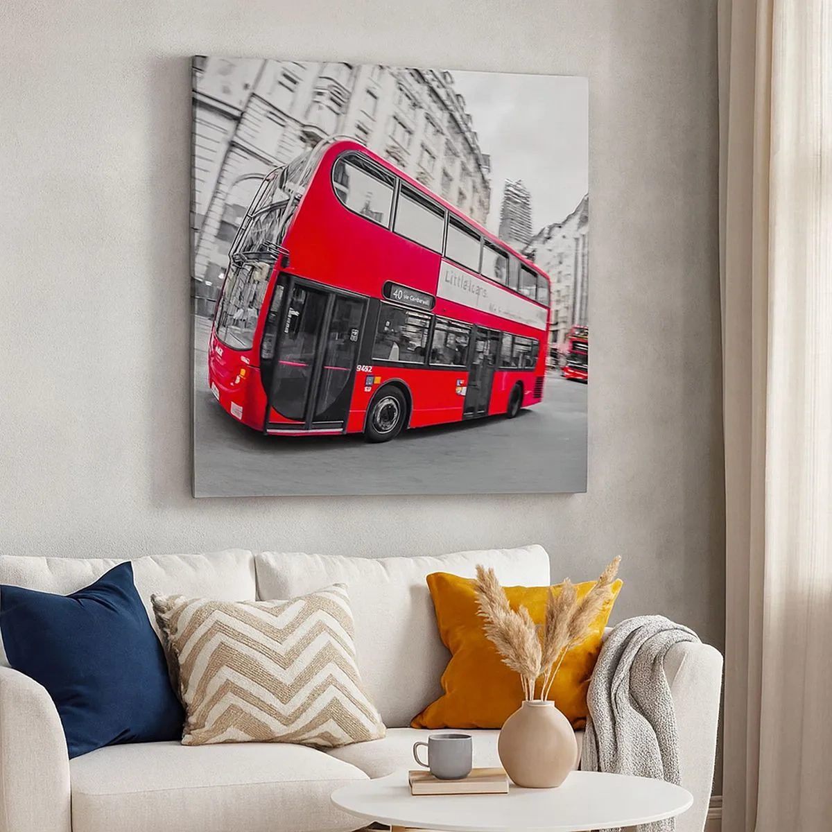 Quadro su tela - Stampe su Tela - Londra tradizionalmente: by bus - 30x30 cm