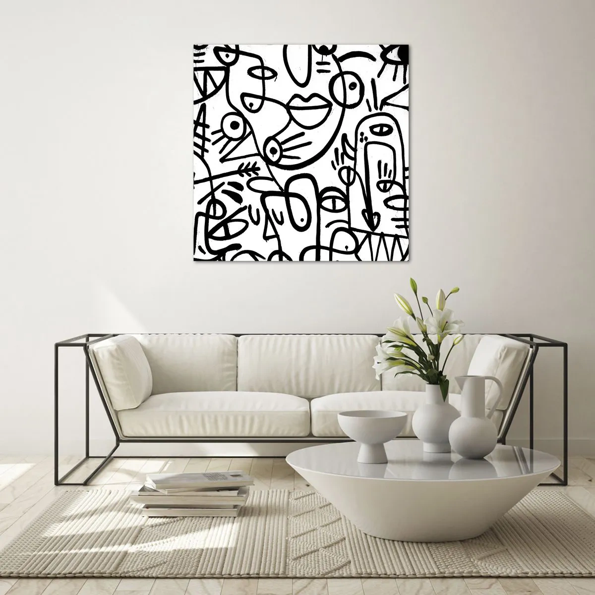 Quadro su vetro - Volti e miraggi - 50x50 cm