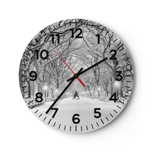 Orologio da parete - Orologio in Vetro - Quattro stagioni: l'inverno - 40x40 cm