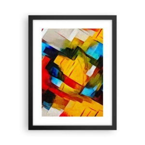 Poster in cornice nera - Intreccio multicolore - 30x40 cm