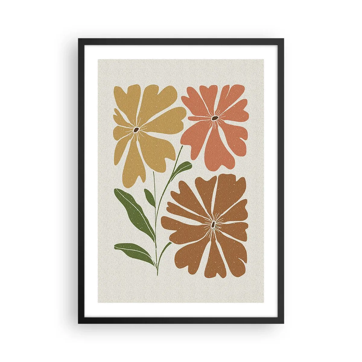 Poster in cornice nera - Natura e geometria - 50x70 cm