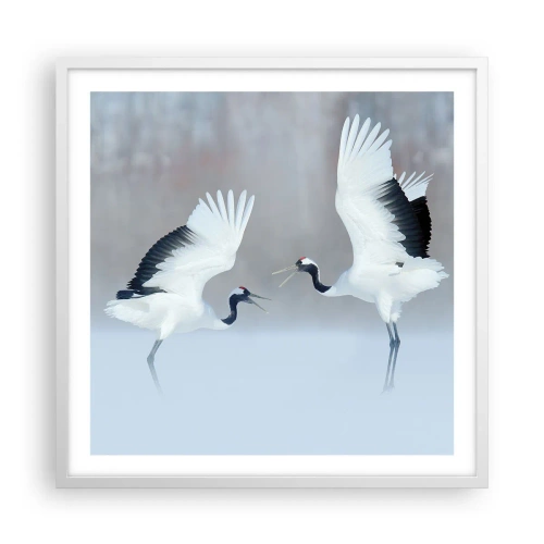 Poster in cornice bianca - Danza nella nebbia - 60x60 cm