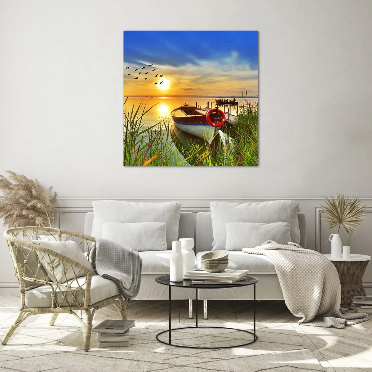 Quadro su vetro - I cormorano volano già via - 60x60 cm