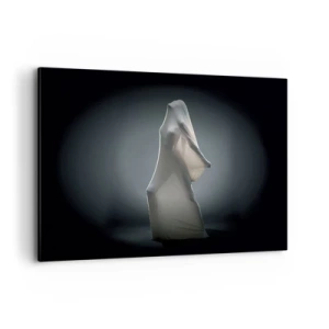 Quadro su tela - Stampe su Tela - Una figura in tessuto bianco su uno sfondo scuro - 120x80cm - Desideri nascosti - Decorazione murale moderna per soggiorno e camera da letto ARTTOR
