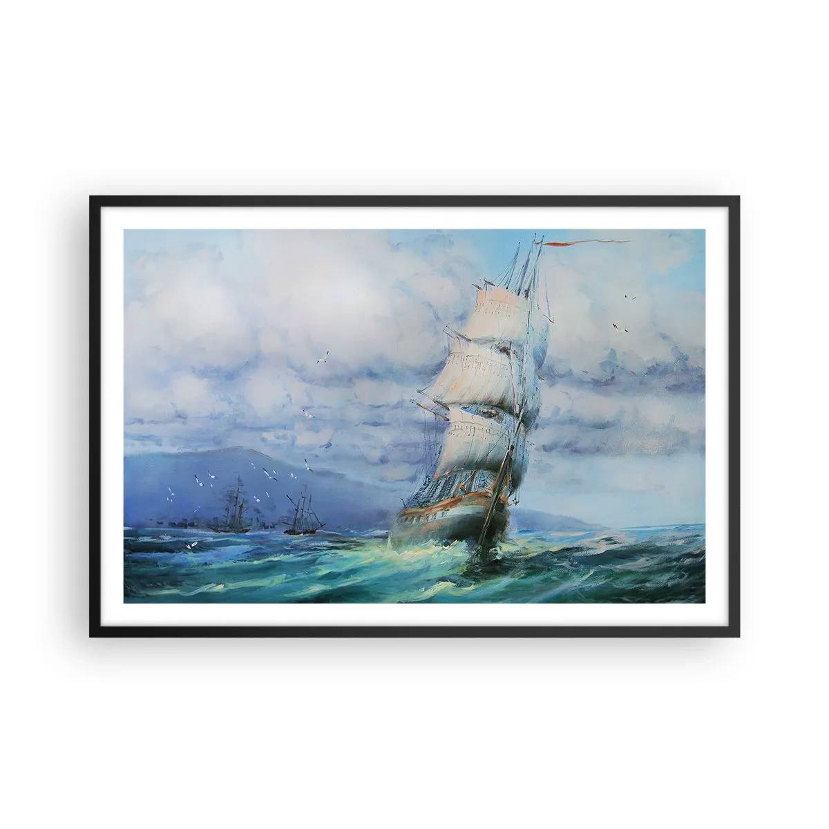 Poster in cornice nera - Con il vento in favore - 91x61 cm