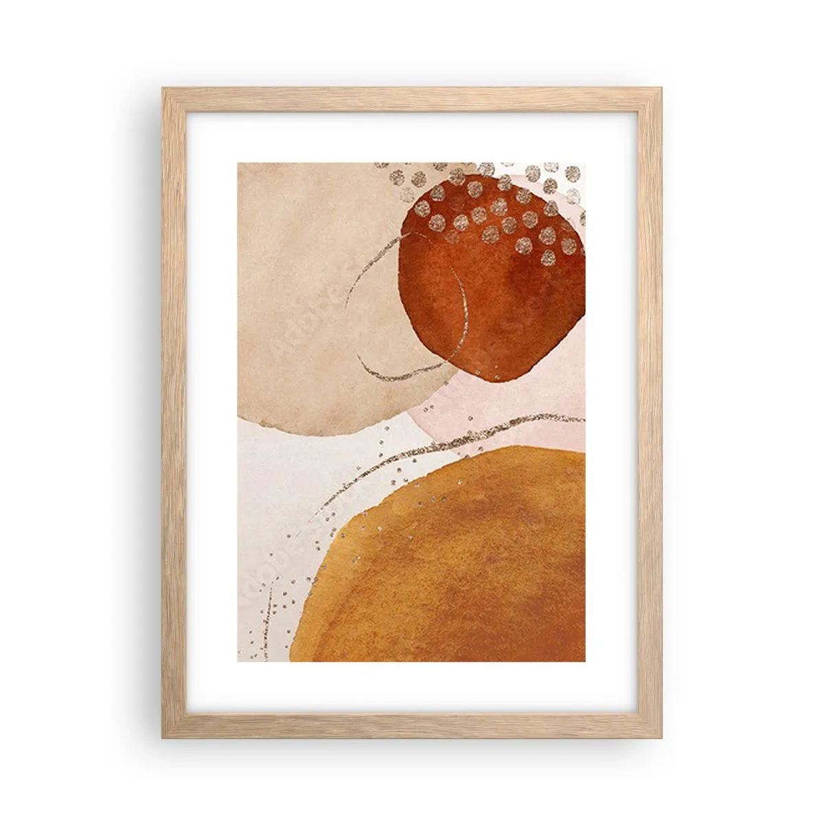 Poster in cornice rovere chiaro - Rotondità e movimento - 30x40 cm