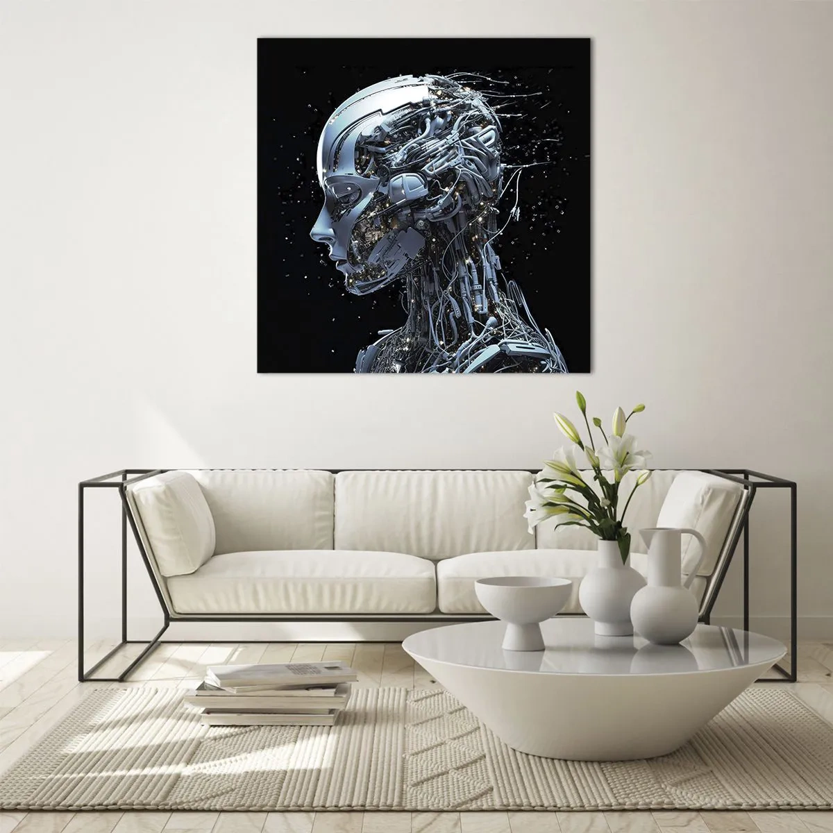 Quadro su vetro - La tecnologia è donna - 60x60 cm