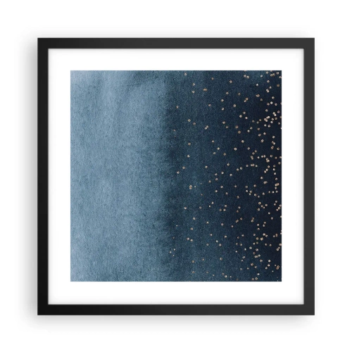 Poster in cornice nera - Composizione: fasi blu - 40x40 cm