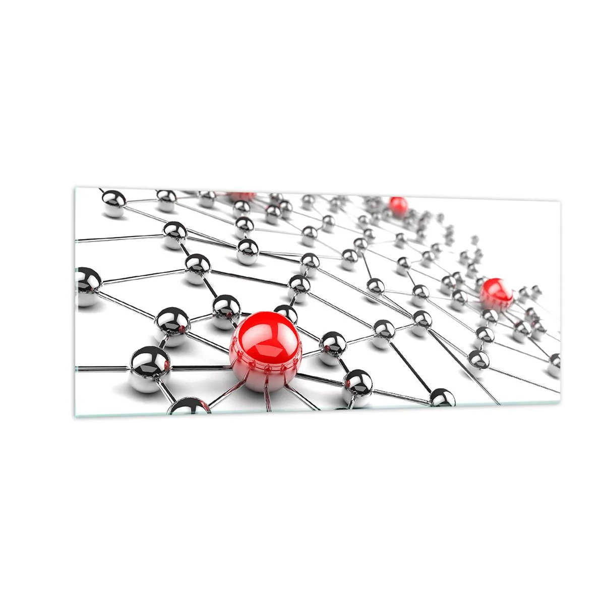 Quadro su vetro - Rete argentea - 100x40 cm