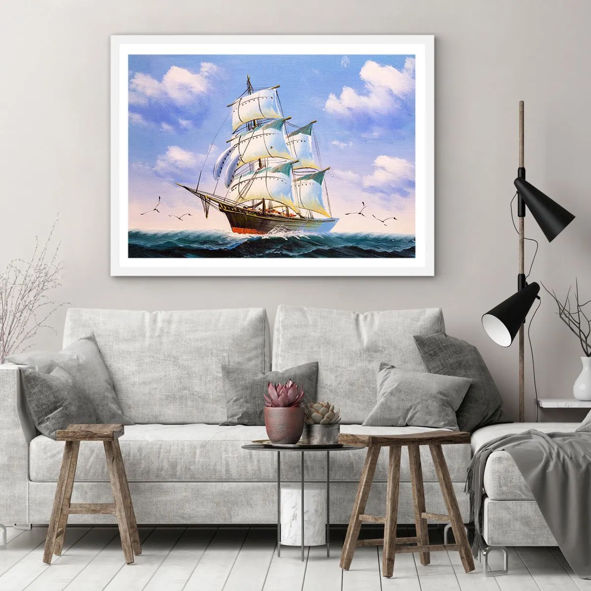 Poster in cornice bianca - Con orgoglio nel vento - 100x70 cm