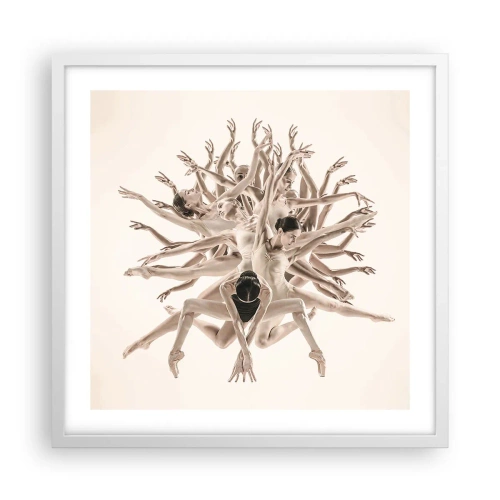 Poster in cornice bianca - Fiorendo nella danza - 50x50 cm
