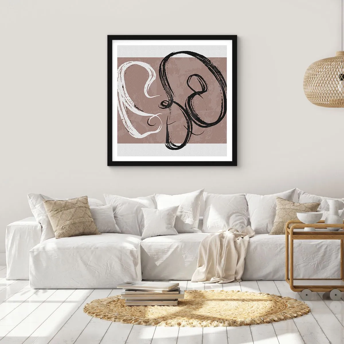 Poster in cornice nera - Composizione: alla ricerca della pienezza - 60x60 cm