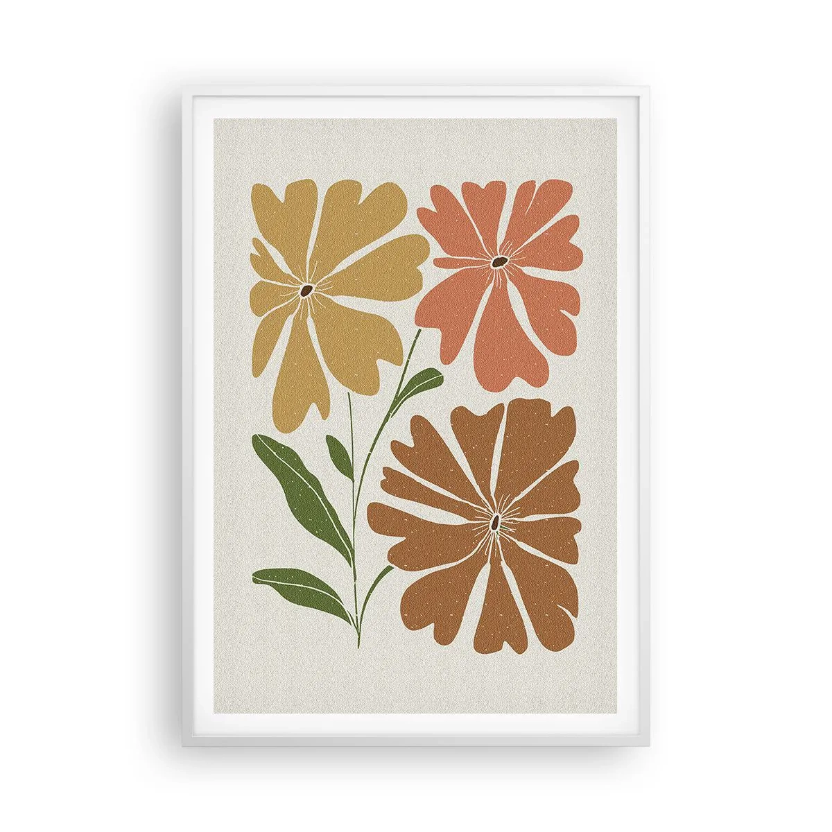 Poster in cornice bianca - Natura e geometria - 70x100 cm