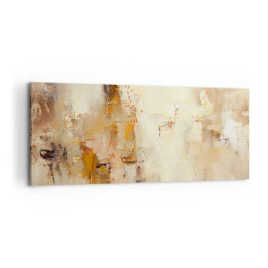 Quadro su tela - Stampe su Tela - Una composizione astratta nelle calde tonalità del giallo e del marrone. - 120x50cm - L'anima dell'ambra - Decorazione murale moderna per soggiorno e camera da letto ARTTOR