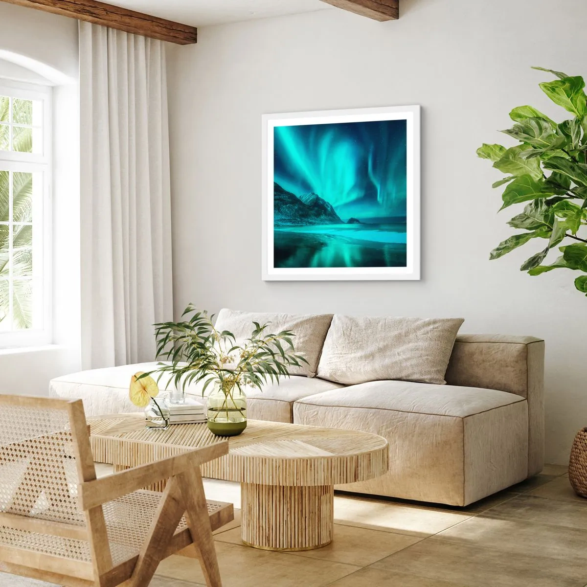 Poster in cornice bianca - Miracolo del Nord - 30x30 cm