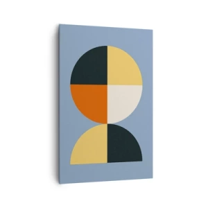 Quadro su tela - Stampe su Tela - Cerchi geometrici su sfondo blu - 80x120cm - Guarda e conta - Decorazione murale moderna per soggiorno e camera da letto ARTTOR