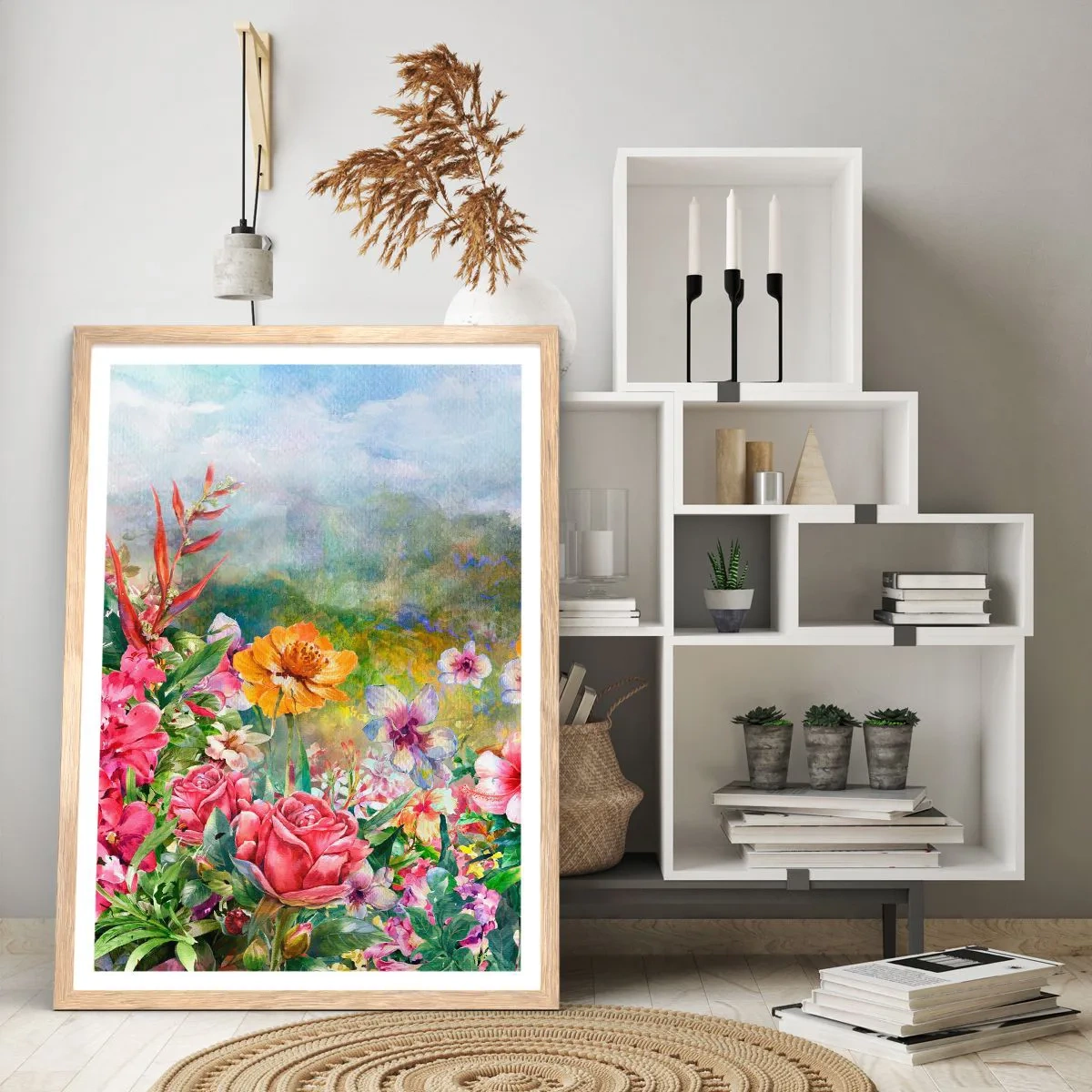 Poster in cornice rovere chiaro - Il giardino impazzito - 30x40 cm
