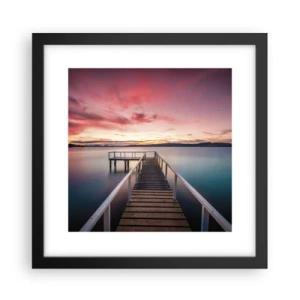 Poster in cornice nera - La fiamma mite della sera - 30x30 cm