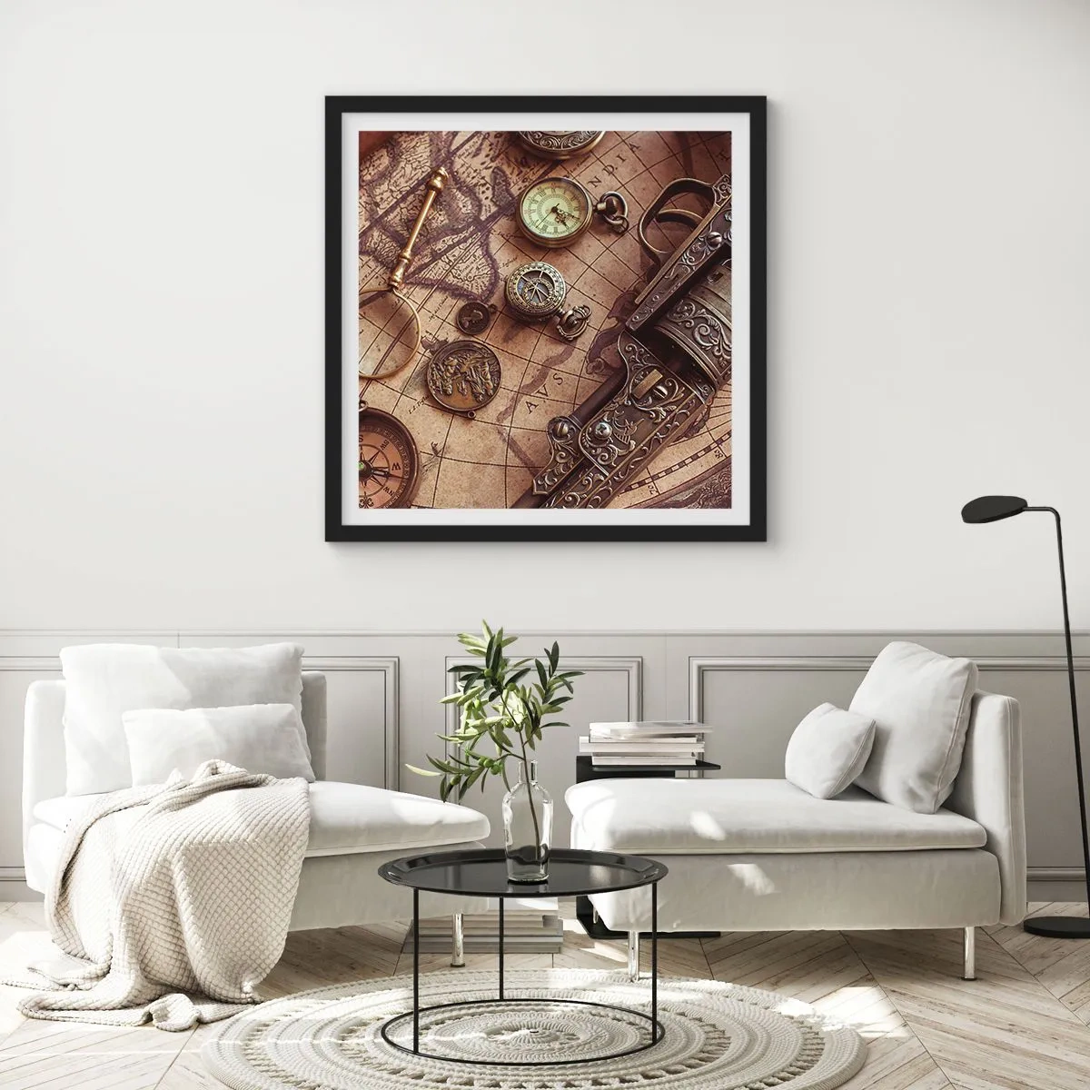 Poster in cornice nera - La natura chiama - 30x30 cm