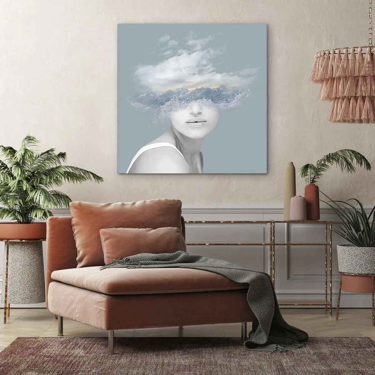 Quadro su tela - Stampe su Tela - Con la testa tra le nuvole - 60x60 cm