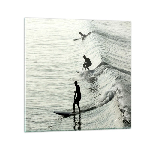 Quadro su vetro - Onde all'incontro - 60x60 cm