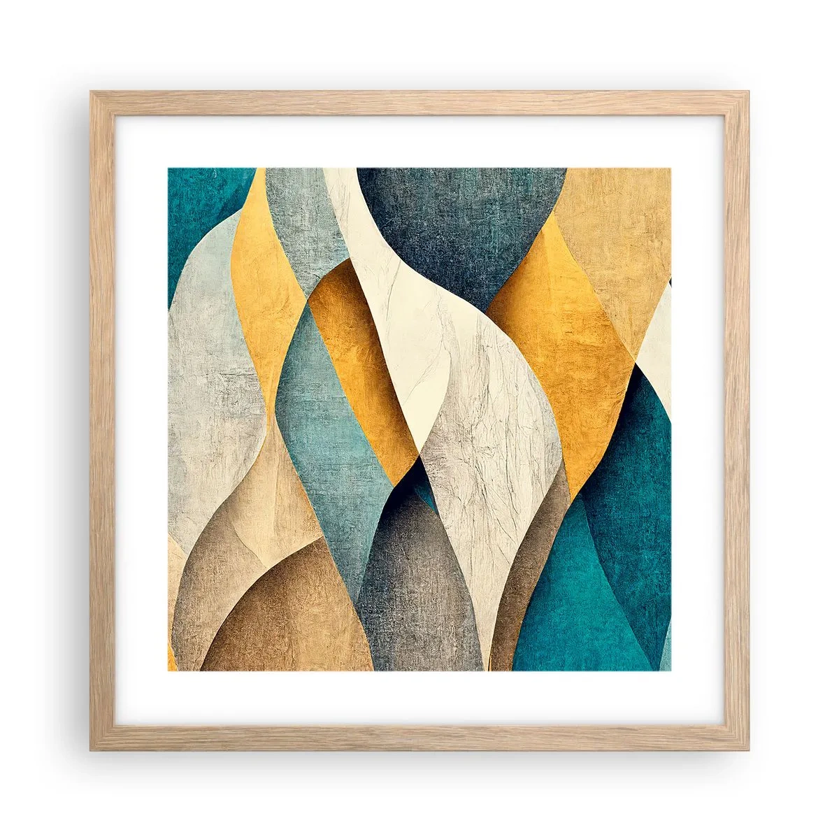 Poster in cornice rovere chiaro - Ritmo e ondulazioni - 40x40 cm