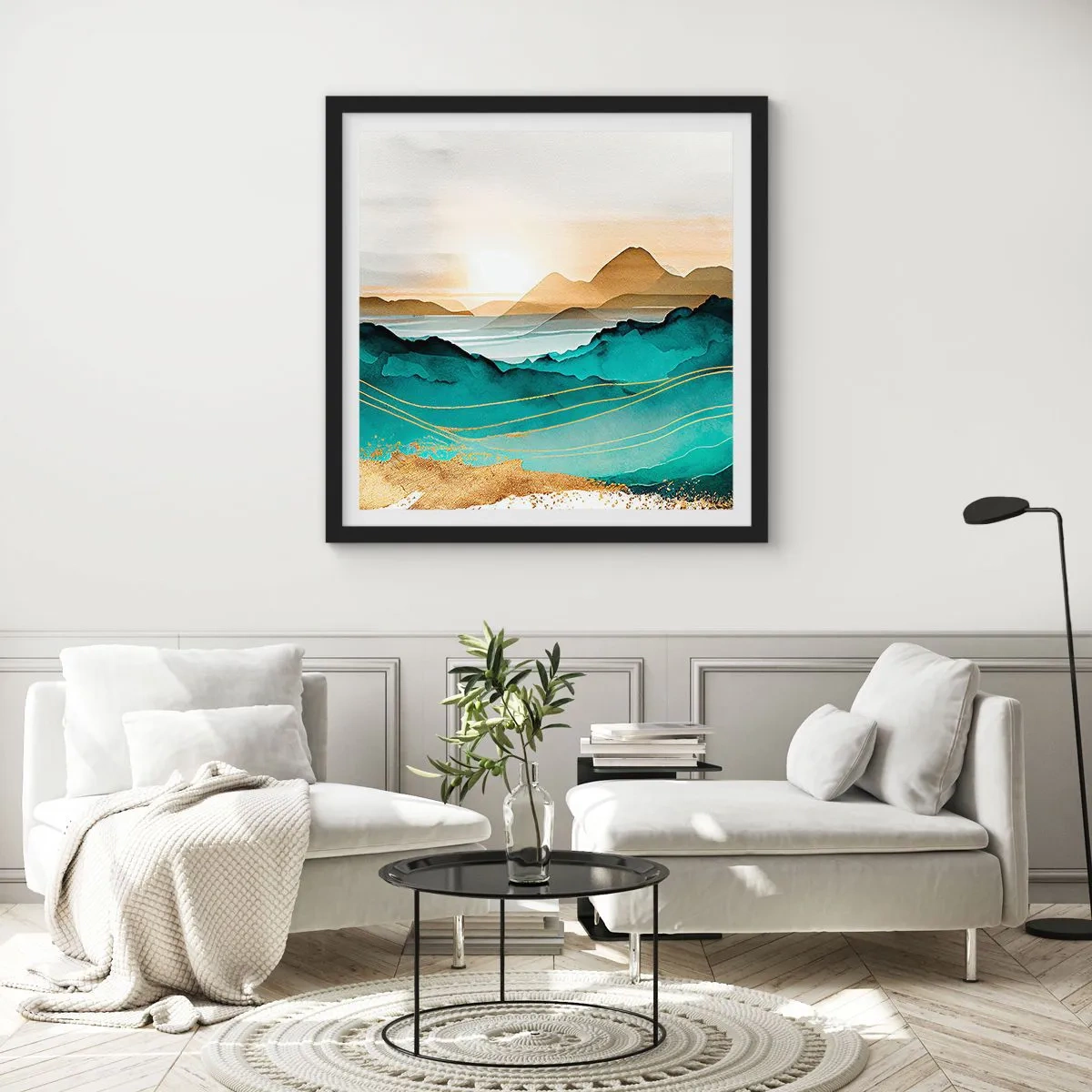 Poster in cornice nera - Paesaggio ai confini dell'astrazione - 30x30 cm