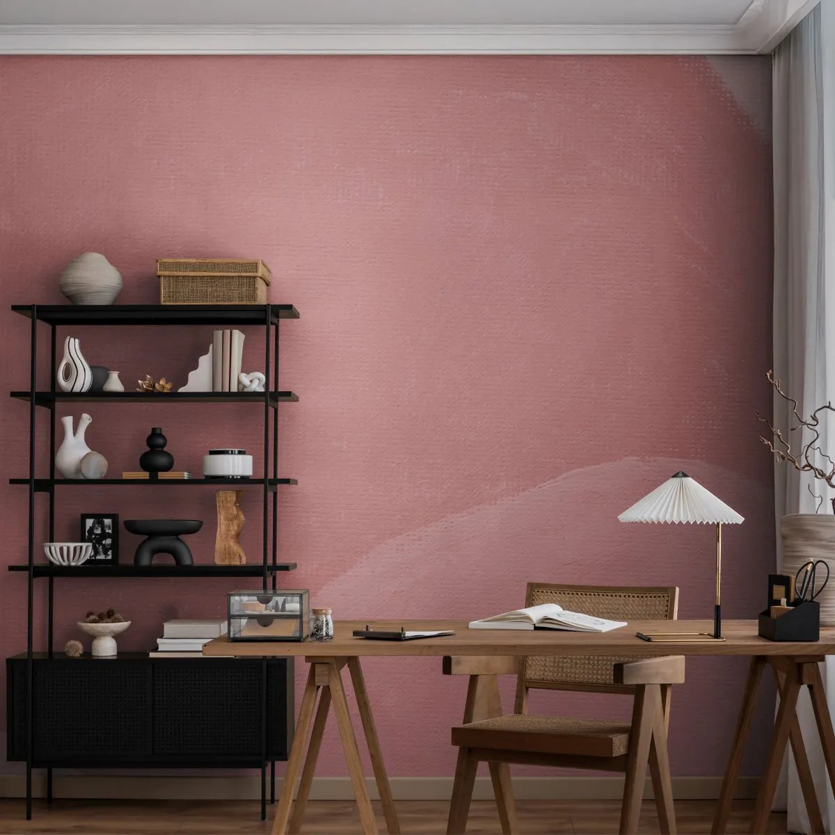 Fotomurali Autoadesivo Deluxe Sticker - Composizione organica in rosa - Pastello, Forme, Minimalista - 250x175 cm