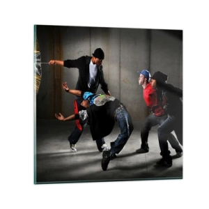 Quadro su vetro - Ballare con il vento della strada - 60x60 cm