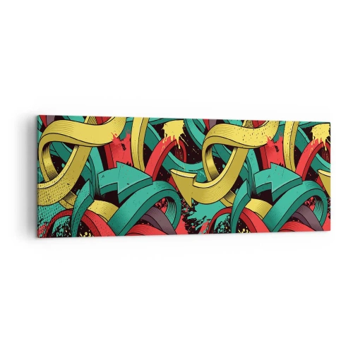 Quadro su tela - Stampe su Tela - Frecce astratte in colori vivaci che creano caos - 140x50cm - Qual è la via giusta? - Decorazione murale moderna per soggiorno e camera da letto ARTTOR