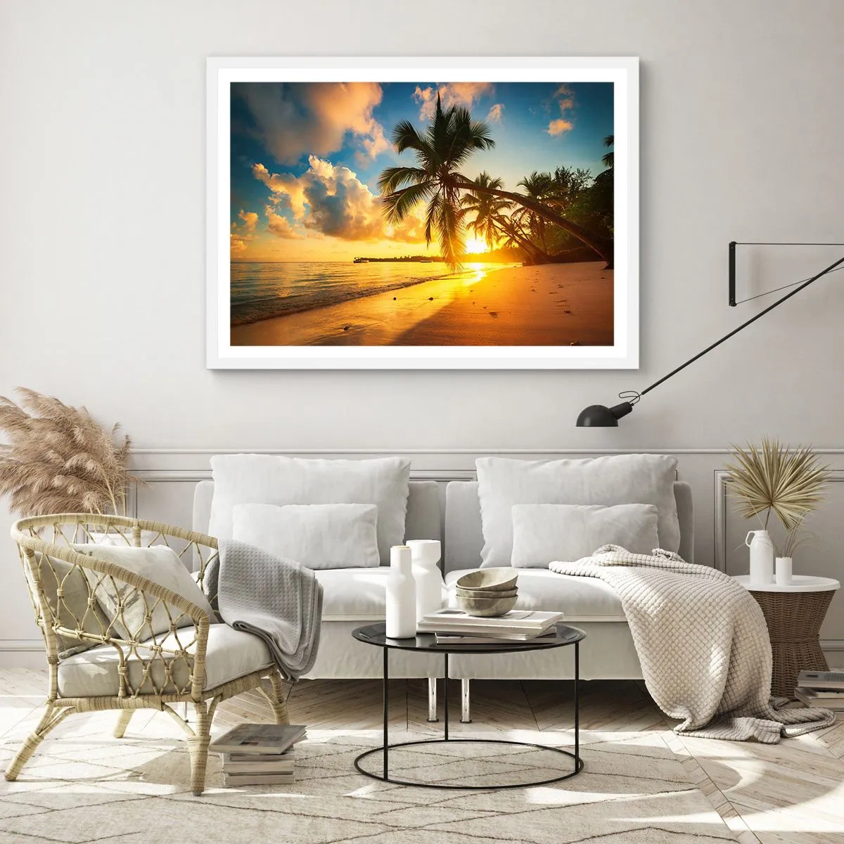 Poster in cornice bianca - Sogno dei Caraibi - 70x50 cm