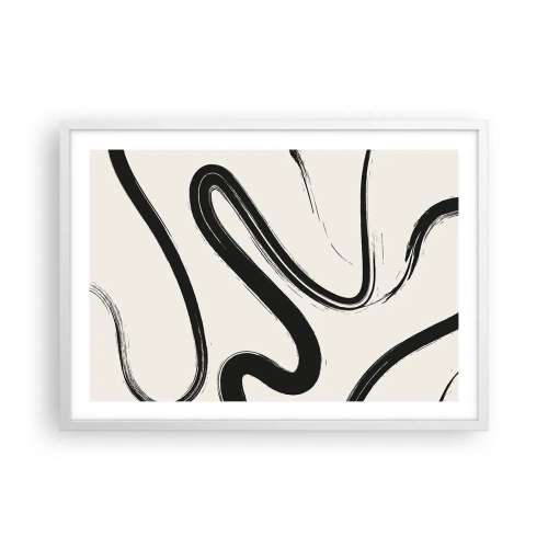 Poster in cornice bianca - Capriccio bianco e nero - 70x50 cm