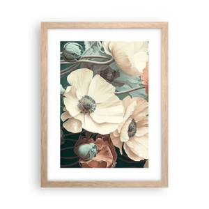 Poster in cornice rovere chiaro - Il sussurro dei papaveri - 30x40 cm