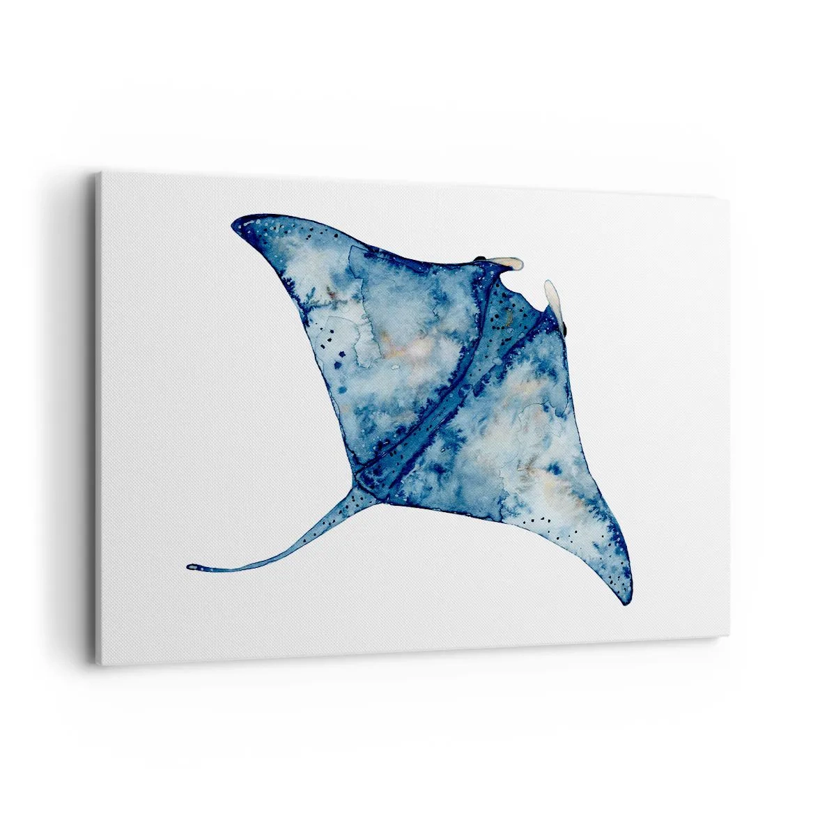 Quadro su tela - Stampe su Tela - Razza blu in stile acquerello su sfondo bianco - 120x80cm - Vita nel blu - Decorazione murale moderna per soggiorno e camera da letto ARTTOR