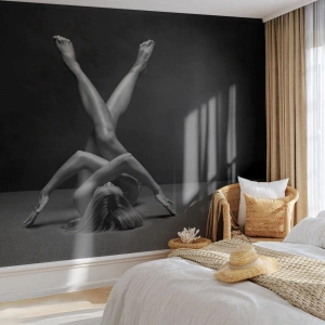 Fotomurali Premium Canvas - Un'interpretazione artistica di una donna in bianco e nero - 100x70cm - Geometria del nudo - Decorazione murale moderna per soggiorno e camera da letto ARTTOR