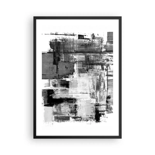 Poster in cornice nera - Composizione astratta nei toni del nero, bianco e grigio - 50x70cm - Il grigio è bello - Decorazione murale moderna per soggiorno e camera da letto ARTTOR