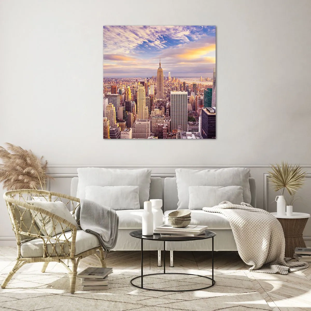 Quadro su vetro - Toccando le nuvole - 70x70 cm