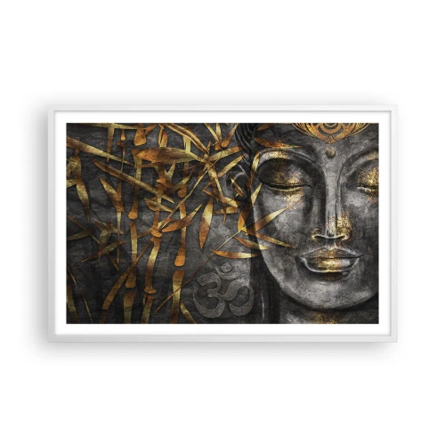 Poster in cornice bianca - Senti la pace - 91x61 cm