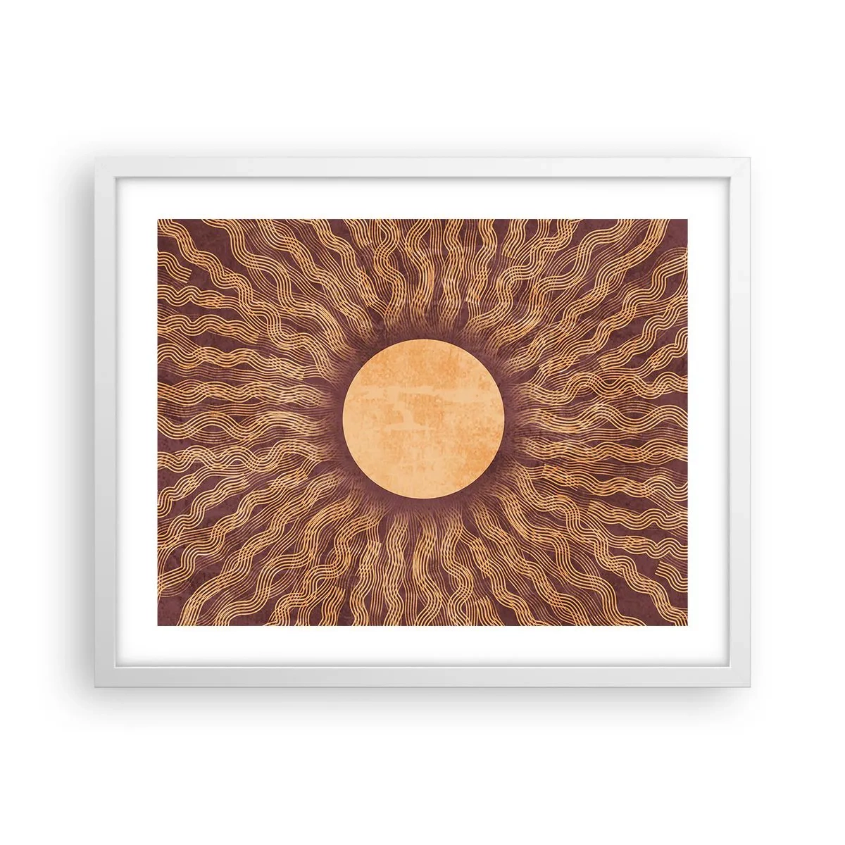 Poster in cornice bianca - L'icona del sole - 50x40 cm