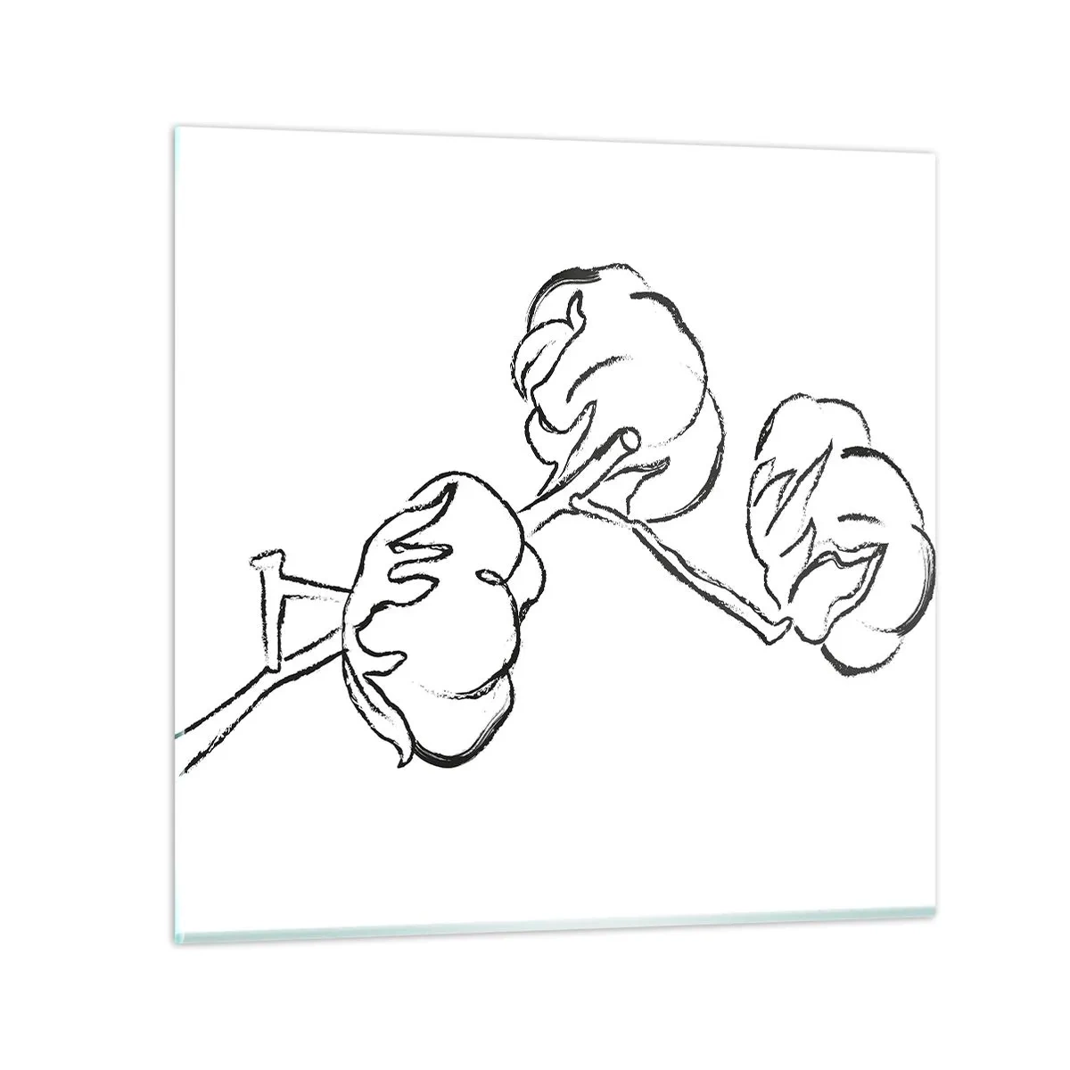 Quadro su vetro - Piumino di cotone - 60x60 cm