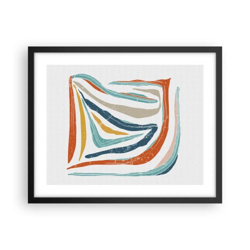 Poster in cornice nera - Astrazione piacevolmente sorridente - 50x40 cm