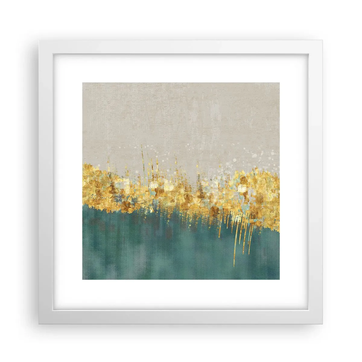 Poster in cornice bianca - Confine dorato - 30x30 cm