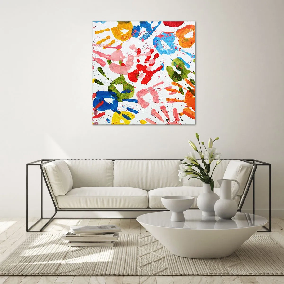 Quadro su vetro - Segui le tracce - 60x60 cm