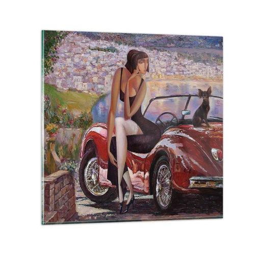 Quadro su vetro - Estate? Solo sulla Riviera - 60x60 cm