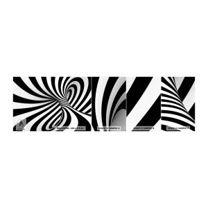 Campione di Fotomurale Adesivo Deluxe Sticker - Composizione: spazio danzante - Astrazione, 3D, Bianco e nero - 100x30 cm